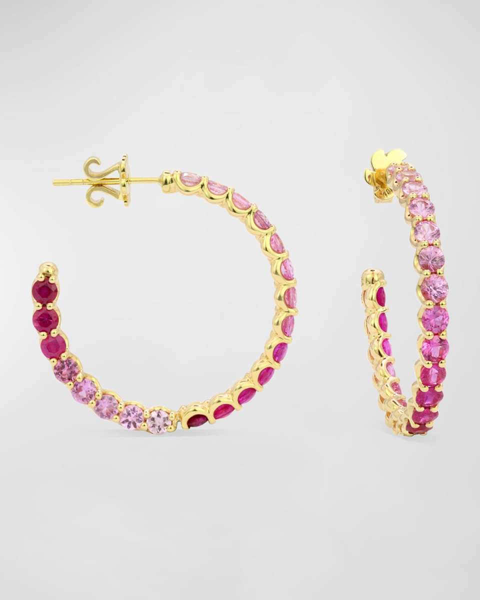 The Idol 18K Gemstone Hoop Earrings